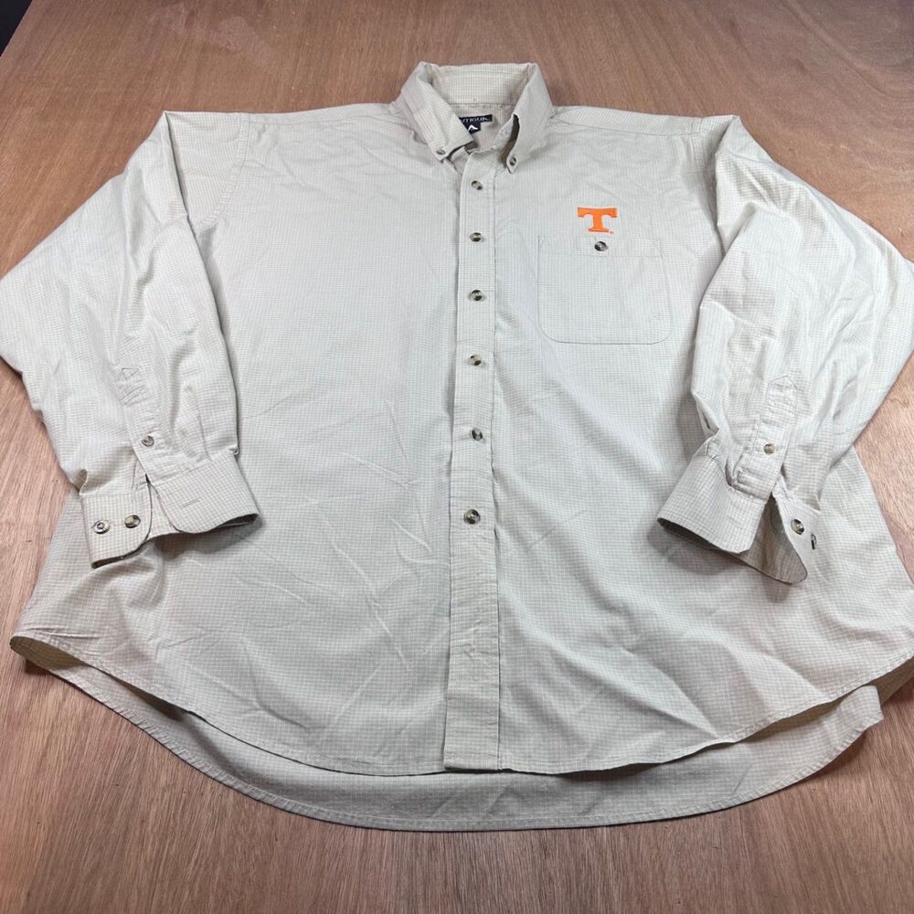Antigua Tennessee Volunteers Button Down Shirt Mens 2XL Beige